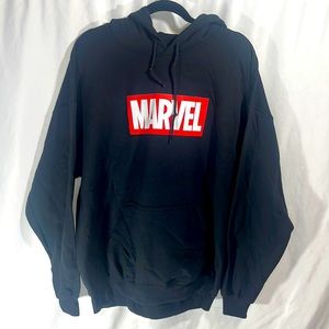 Licensed Marvel Studios “The First Ten Years” Hoodie, size Large, in Black